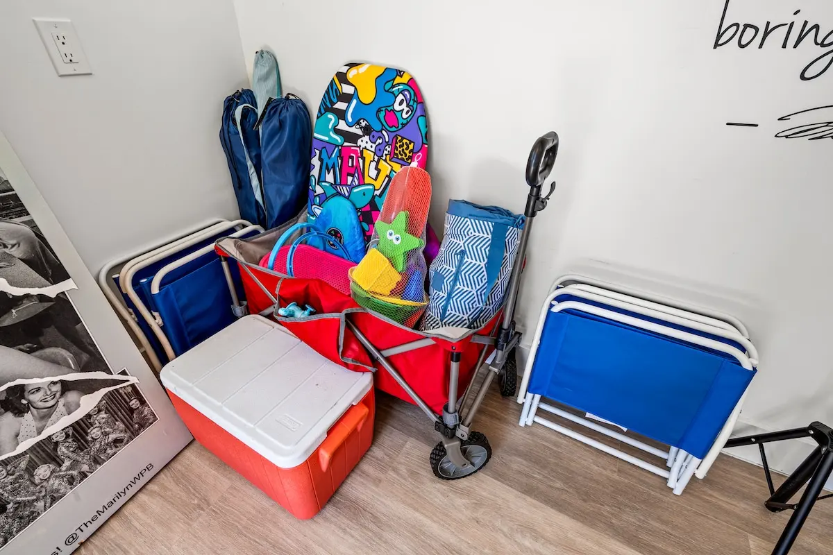 Beach days are a must Grab the wagon and go—stocked with chairs, an umbrella, toys, and a cooler for your adventure.